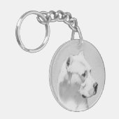 Porte-clés Tableau Dogo Argentino - Art Chien original (Devant gauche)