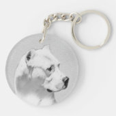 Porte-clés Tableau Dogo Argentino - Art Chien original (Dos)