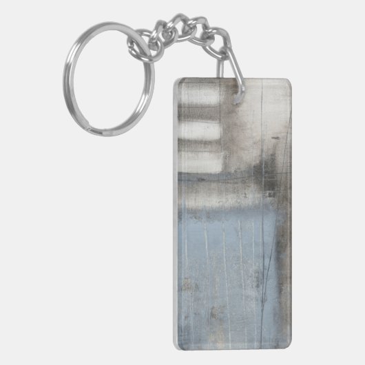 Porte-clés Tableau gris et bleu Abstrait (Devant gauche)