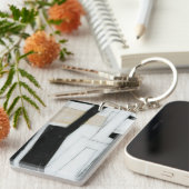 Porte-clés Tableau noir et blanc Abstrait (Devant droit)