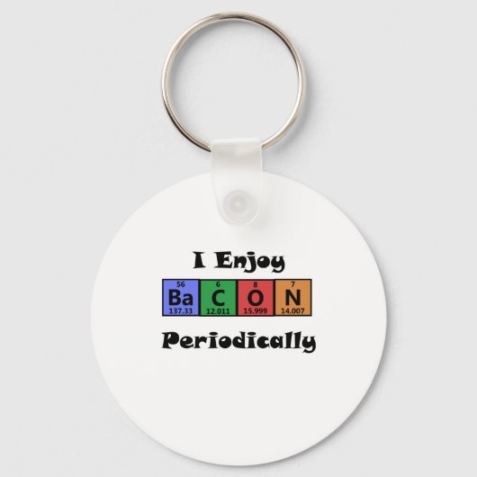 Porte-clés Tableau périodique Bacon Science Chimie drôle (Recto)