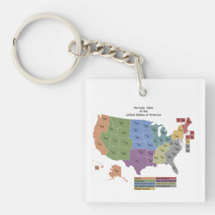 Porte-clés Tableau périodique des Etats-Unis d'Amérique