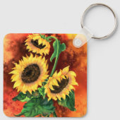 Porte-clés Tableau Porte - clé des trois tournesols (Dos)