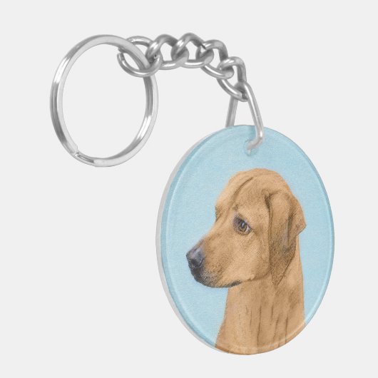 Porte-clés Tableau Rhodesian Ridgeback - Art Chien original (Devant gauche)