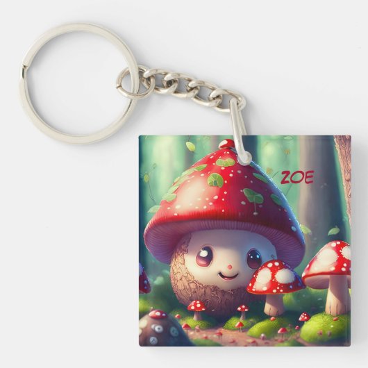 Porte-clés Tabourets toadstools dans la forêt - bonne chance (Devant)