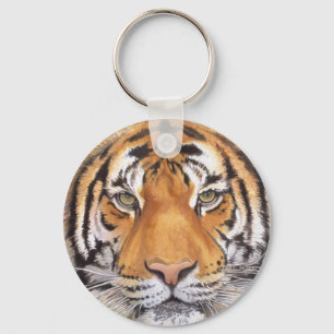 Porte-clés "Tache de tigre" sur le blanc, art d'aquarelle