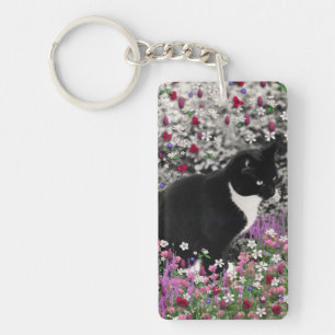 Porte-clés Taches de rousseur en fleurs II - chat de Tux