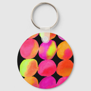 Porte-clés Taches néon aquarelle pop art