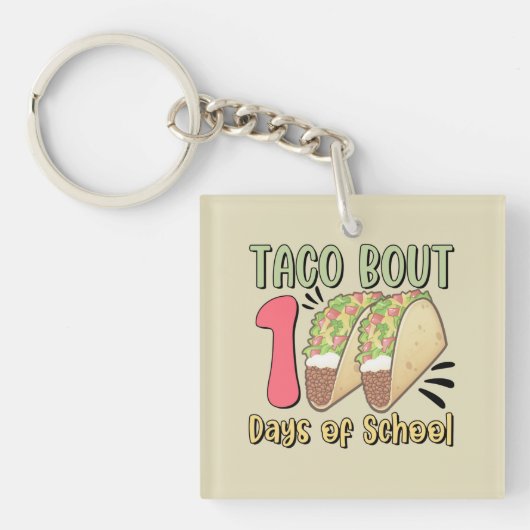 Porte-clés Taco Bout 100 jours d'école (Devant)