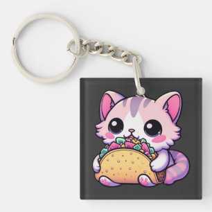 Porte-clés Taco Chat Delight - kawaii, tacos, chats, mignonne