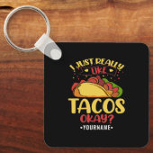 Porte-clés Taco Funny Dit Que J'Aime Vraiment Les Tacos (Recto)