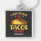 Porte-clés Taco Funny Dit Que J'Aime Vraiment Les Tacos (Devant)