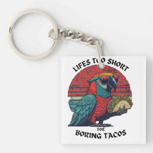 Porte-clés Taco Lover Cadeau Retro Perroquet épicé Lifes Trop