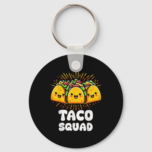 Porte-clés Taco Squad Funny Fiesta Group Conception alimentai (Recto)