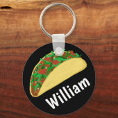 Porte-clés Taco Time Fun Yummy NOM PERSONNALISÉ (Recto)