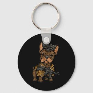 Porte-clés Tactical Frenchie Drôle de Chien Bouledogue Avec N