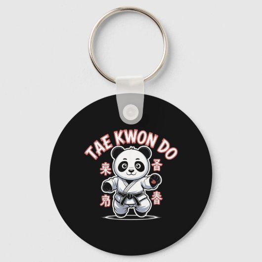 Porte-clés Taekwondo Panda Drôle Tkd Coréen (Recto)
