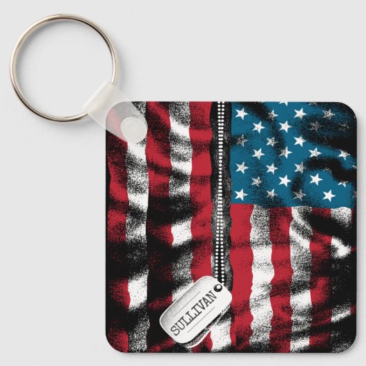 Porte-clés Tag USA Drapeau (Recto)