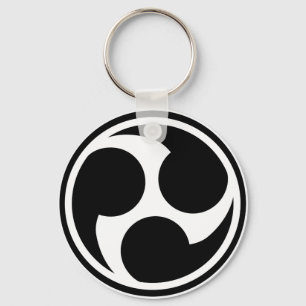 Porte-clés Taiko noir Mitsudomoe