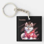Porte-clés "Tail Waggin Love" Husky Porte - clé (Devant)