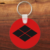 Porte-clés Takeda kamon japonais samouraï clan rouge (Recto)