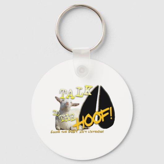 PORTE-CLÉS TALK TO THE HOOF! FUNNY GOAT SAYING (Recto)