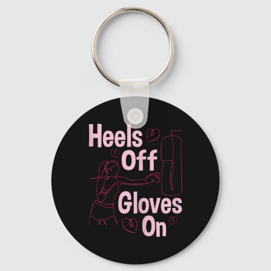 Porte-clés Talons Hauts Gants Sur - Boxe Kickboxing Kickboxeu (Recto)