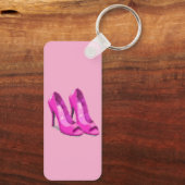 Porte-clés Talons hauts roses de style pixel art 64 bits (Verso)