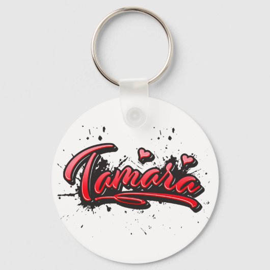 Porte-clés Tamara red Heart Graffiti (Recto)