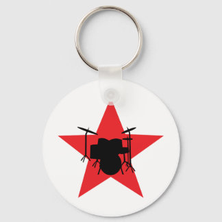 Porte-clés tambour étoile rouge