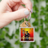 Porte-clés Tango sur damas (main)
