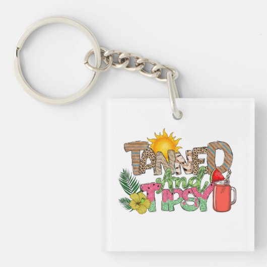 Porte-clés Tannée et Tipsy | Fun Summer Party Design (Devant)