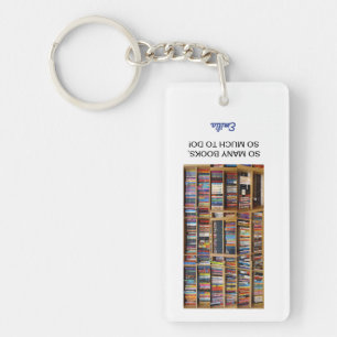 Porte-clés Tant de livres Citation Amoureux des Livres, Nom P