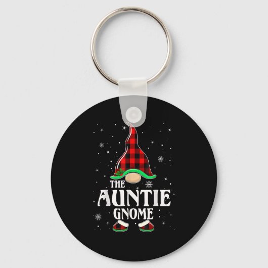 Porte-clés Tante Gnome Buffalo Plaid Matching Family Christa (Recto)