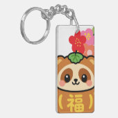Porte-clés Tanuki japonais kawaii (Devant gauche)