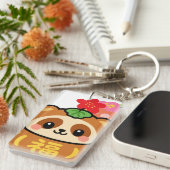 Porte-clés Tanuki japonais kawaii (Devant droit)