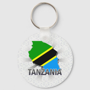 Porte-clés Tanzania Flag Map 2.0