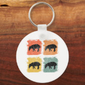 Porte-clés Tapir Animal Retro Pop Art Cadeau (Recto)