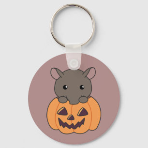 Porte-clés Tapir En Citrouille Cute Tapire Happy Halloween Ke