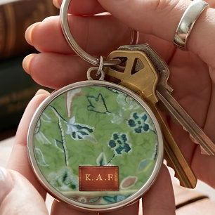 Porte-clés Tapis vert de Rawdah Madinah Médaillon Monogramme
