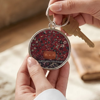 Porte-clés Tapis vintage de la mosquée du Prophète Monogramme