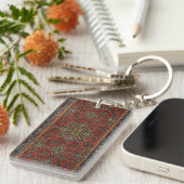 Porte-clés Tapisserie de tapis persan rouge bleu classique (Devant droit)