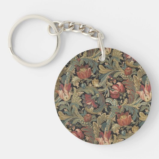 Porte-clés Tapisserie florale riche Brocade Antique Classique (Devant)