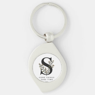 Porte-clés Tapisserie Monogramme S Floral - Les Belles Choses