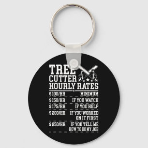 Porte-clés Tarif horaire de coupeur d'arbres drôle bûcheron a