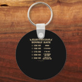 Porte-clés Tarif horaire de l'électricien (Recto)