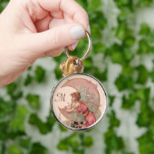 PORTE-CLÉS TAROTS/ LADY DE LA LUNE, FLEURS EN MONOGRAMME ROSE (Main)