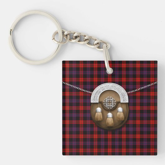 Porte-clés Tartan Brown et escarcelle de clan (Devant)