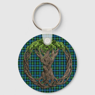Porte-clés Tartan de Lamont de clan et arbre de la vie