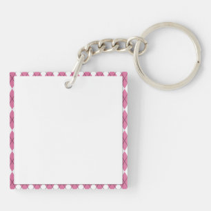 Porte-clés Tartan des années 70 rose